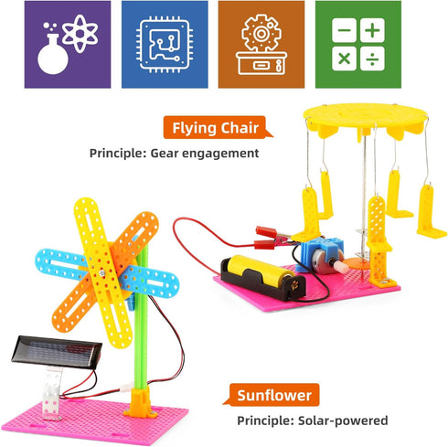 STEM Kit for Girls, Kids Crafts 8-12 Boys, Science Projects Activities Electronic Building Kits 6-8, 4-in-1 Craft Sets for Girl Engineering Toys, ...