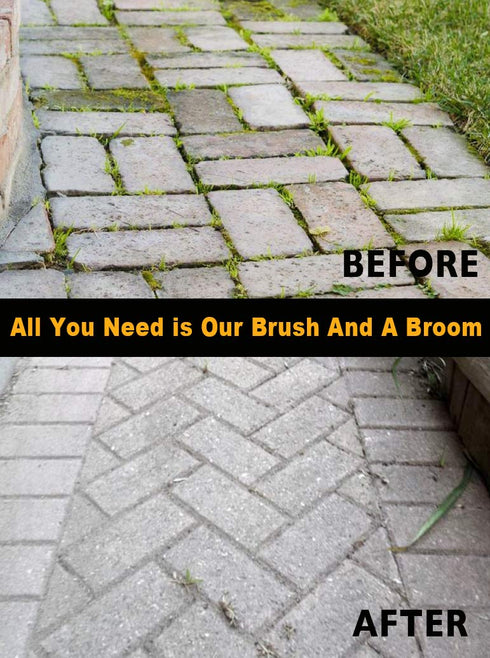 Moss Removal Deck Crevice Cleaning Tool- 2 Paver Brushes Tool for Weeding Between Pavers, Wire Brush with Weed Hook, Deck Cleaner, Crack Weeder, P...