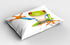 Lunarable Cartoon Pillow Sham, Little Tree Frog Vivid Graphic Friendly Wildlife Mascot Funny Character Print, Decorative Standard Size Printed Pil...