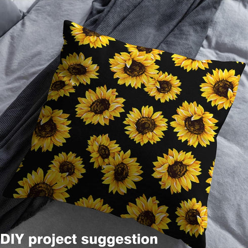 Sunflower Fabric by The Yard 3D Floral Upholstery Fabric Yellow Flowers Indoor Outdoor Fabric Botanical Floral Print Girly Romantic Decorative Fab...
