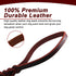 Leather Dog Leash, 5ft/6ft/8ft Braided Leather Leash for Dogs, Heavy Duty Dog Leashes with Rotating Clasp, Soft and Durable Leather Dog Training L...
