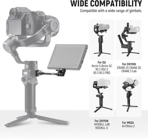 NEEWER Adjustable Field Monitor Mount, 360° Rotating Camera Monitor Mount with 1/4 Inch Thread, Compatible with DJI RS4 Pro RS3 RS2 RSC2 ZHIYUN Cr...