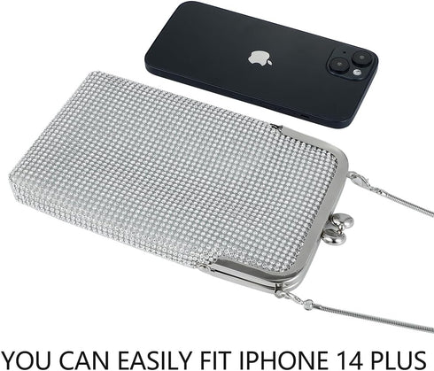 Evening Handbags Clutch Purses for Women Metal mesh Small Crossbody Bag Cell Phone Purse Wallet...