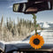 Sunflower Car Interior Rear View Mirror Hanging Accessories - Aesthetic Car Rearview Charms Decorations - Ladies and Men Car Decoration Accessorie...