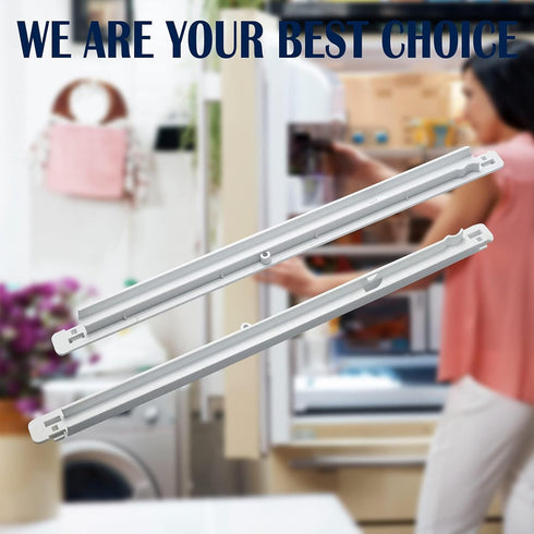 Romalon 240365401 & 240356501 Pan Hangers (Left & Right) Replacement Part Fit For Frigi-daire Refrigerator Meat Drawer Track 2-Pack