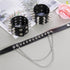 3Pcs Leather Spike Choker Studded Bracelet Cuffs Set Black Gothic Jewelry Rivet Collar Wristbands Puck Accessories for Men Women 80s Rock Goth Cos...