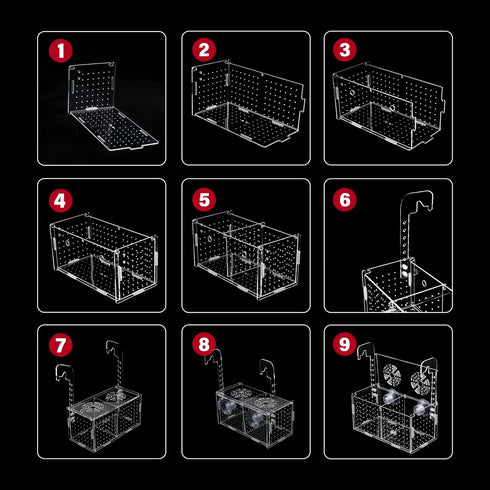 Fish Breeding Box for Aquarium Acrylic Fish Tank Breeder Divider Box with Suction Cups Transparent Hatchery Hanging Incubator for Fishes Shrimp Cl...