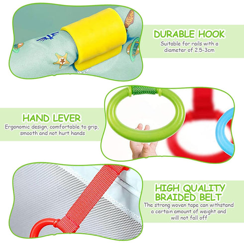 4pcs Plastic Baby Crib Pull Rings Kids Walking Exercises Assistant Stand Up Rings playpen Pull Ring Baby Cot Hanging Rings for Infant Baby Toddler...