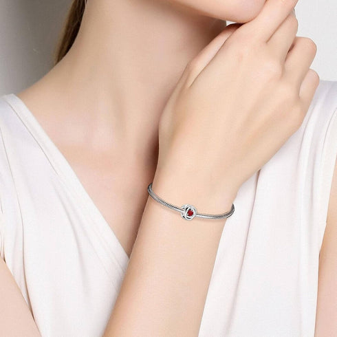 Birthstone Charms 925 Sterling Silver Love Heart Charms for Bracelet Necklace Happy Birthday Charms Eternity Circle Charm for Women...
