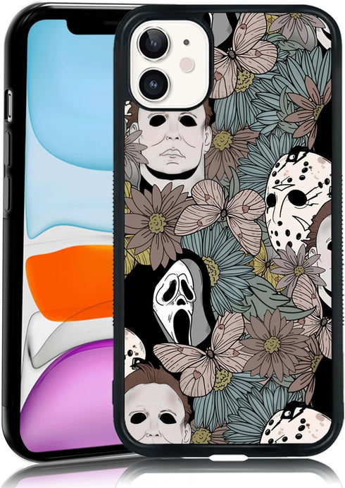 Horror Flowers Scary Phone Case Fit for iPhone 11, TPU iPhone Case Shockproof Ghostface Fashion Design Phone Cover Gift for Boy Girl Men Women...