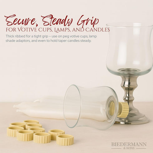 Biedermann & Sons Votive Rubber Gaskets for Peg Candle Holders, Tan...