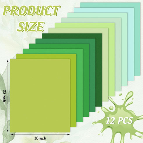 Whaline 12Pcs Green Cotton Fabric Bundles Gradient Green Fat Quarters Quilting Patchwork Squares Sewing Fabrics for DIY Handmade Craft Home Party ...