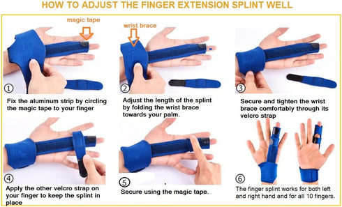 BodyMoves Finger splint and Finger extension splint trigger finger mallet finger broken finger post operative care Finger knuckle immobilization i...