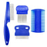 4 Different Kinds of Flea Combs, Stainless Steel Round Teeth Dog Cat Lice Combs, Durable Fine Tooth Pet Tear Stain Remover Tool (Blue)...