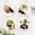 FREEBLOSS 4 Set 8'' Embroidery Kit for Beginners Cats&Plants Pattern Embroidery Kit with Instructions Full Kit of Embroidery Cloth 2 Embroidery Ho...