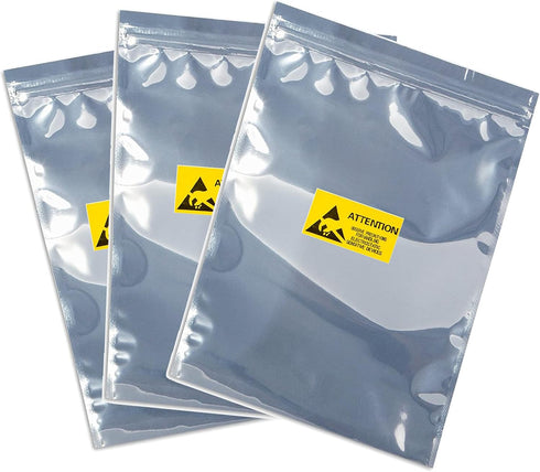 14pcs 11x15 inch Anti Static Bag with 14pcs Antistatic Labels, Static Free Bag for Electronics, Large Resealable Non Static Bags for Most of Compu...