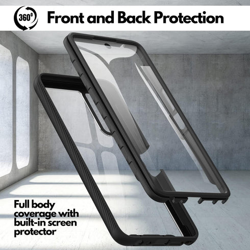 CBUS Heavy-Duty Phone Case with Built-in Screen Protector Cover for TCL Stylus 5G –– Full Body (Black)......