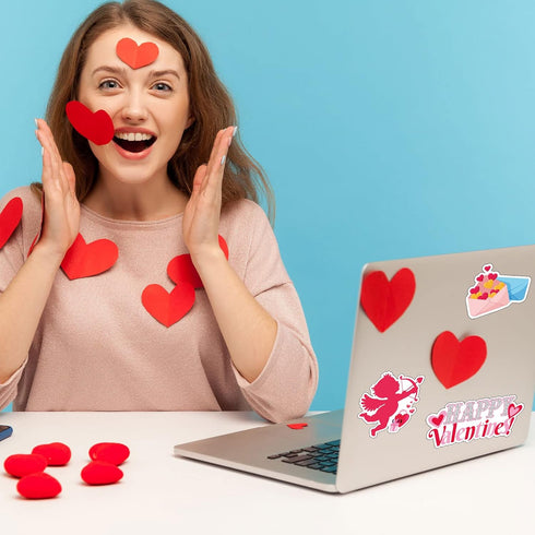 12 Pieces Valentine‘s Day Refrigerator Magnets Holidays Magnetic Stickers Love Heart Refrigerator Decorative Magnets Cupid Red Lips Locker Dishwas...