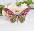 Gyn&Joy Gold Tone Pink Green Crystal Rhinestone Butterfly Pin Brooch...