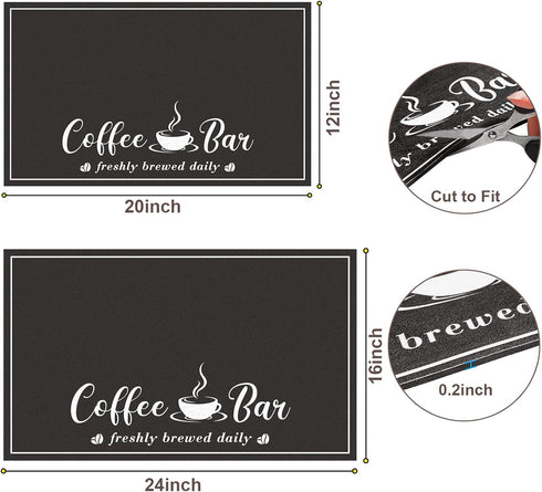 Coffee Mat, Absorbent Dish Drying Mat for Kitchen Counter, Fashion Style Coffee Bar Accessories for Coffee Maker Espresso Machine Dish Rack 12"x 2...