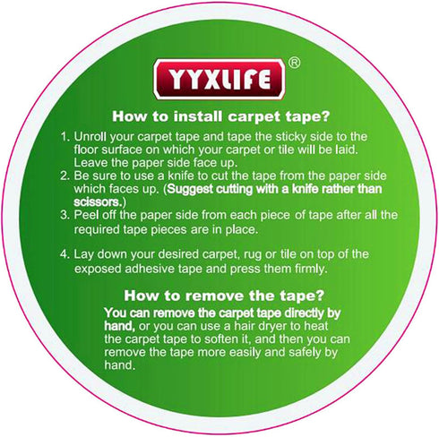 YYXLIFE Double Sided Carpet Tape for Hardwood Floors,Area Rugs Carpet Adhesive Removable Multi-Purpose Rug Tape Cloth Outdoor Steps,Heavy Duty Sti...