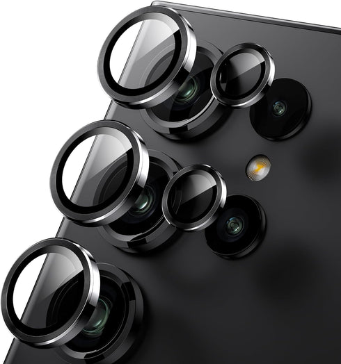 WSKEN for Samsung Galaxy S24 Ultra Camera Lens Protector, Ultra Thin Scratch Resistant 9H Tempered Glass with Aluminum Metal Circle Camera Screen ...