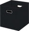 Black Foldable Storage Cubes Bins , Fabric Storage Box Cubes Organizer Baskets with Dual Handles for Home Organizer (Black)...