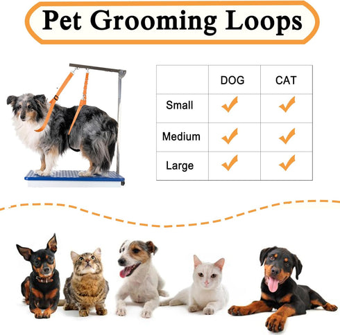 Dog Grooming Belly Strap, Dog Grooming Table Leash Loop Extension No Sit Haunch Holder for Dog Grooming Pet Bathing Restraint Leash for Small Medi...