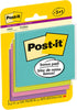 Post-it Super Sticky Notes, 3x3 in, 4 Pads, 2x the Sticking Power, Miami Collection, Neon Colors (Orange, Pink, Blue, Green), Recyclable(3321-SSAN...