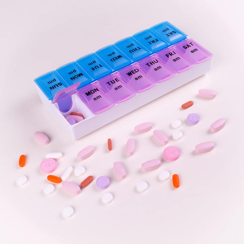 Apex Twice-A-Day Medicine Pill Organizer, Weekly Pill Dispenser, 2 Times-A-Day Vitamin Organizer, Medication Travel Case, Medicine Dispenser for A...