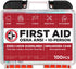 Be Smart Get Prepared OSHA/ANSI First Aid Kit - 10 Person, 100 Pieces - Designed for Home, Business, School, Industrial, and Restaurants - Compact...