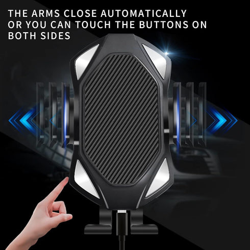 Wireless Car Charger, Qi Auto-Clamping Air Vent Dashboard Car Phone Holder & QC3.0 Car Charger, 15W Charging for iPhone 13/12/11/11 Pro Max?Compat...