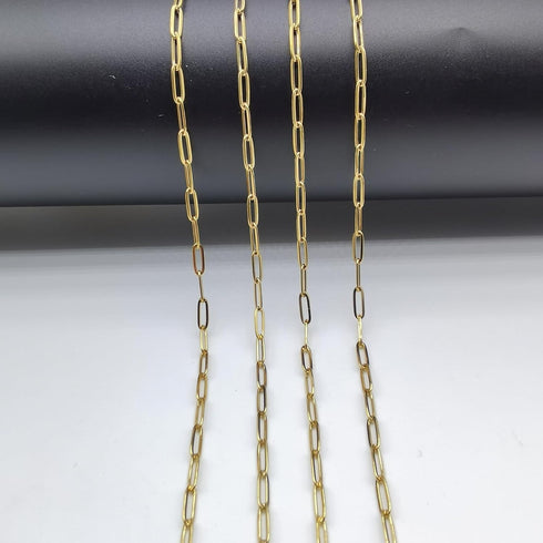 16.4 Feet Stainless Steel Paperclip Chains for Jewelry Making Gold Plated Bulk Bracelet Necklace Chain with Lobster Clasps and Jump Rings (3mm Wid...