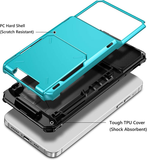 Vofolen Compatible with iPhone 12 Mini Case 5G Wallet 4-Card Slot Credit Card Holder Flip Door Hidden Pocket Anti-Scratch Dual Layer Hybrid Bumper...