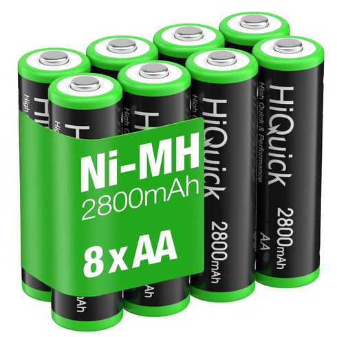HiQuick 2800mAh AA Rechargeable Batteries High Capacity Performance, Per-charged 1.2V AA Batteries Pack of 8...