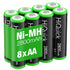 HiQuick 2800mAh AA Rechargeable Batteries High Capacity Performance, Per-charged 1.2V AA Batteries Pack of 8...