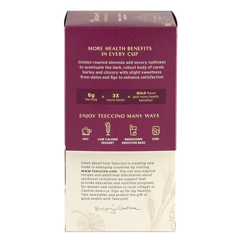 Teeccino Java Herbal Tea - Rich & Roasted Herbal Tea That’s Caffeine Free & Prebiotic for Natural Energy, 25 Tea Bags...