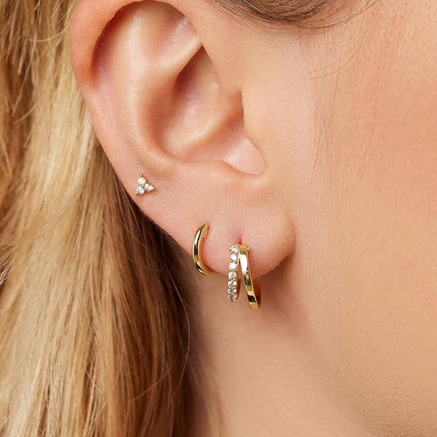 Stud Earrings for Women Dainty Gold Earrings,14k Gold Cartilage Earring Hypoallergenic Earring Set Small Hoop Earrings Gifts for Her...