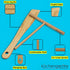 Kuchengerate 3.5 inc Crepe Spreader and 12 inc Wooden Spatula Turner Crepe Maker Set - T Shaped Structure - Handmade Natural Beech Wood - No Paint...