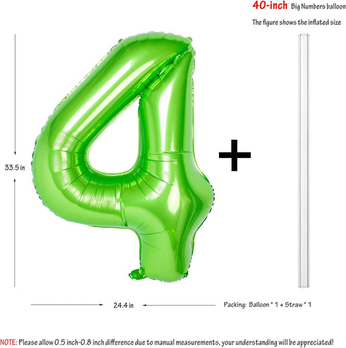 40 inch large green digital balloon number helium foil polyester film Jungle themed party birthday party anniversary decoration bright green digit...