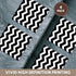 3dRose cst_179670_3 Black and White Chevron Zig Zag Pattern-Stylish Big Bold Zigzags-Ceramic Tile Coasters, Set of 4...