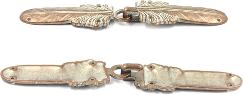 bezelry 3 Pairs Large Feather Cape or Cloak Clasp Fasteners. 108mm Fastened. Sew On Hooks and Eyes Cardigan Clip...