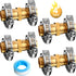 4 Pieces 3/4 Inch Garden Hose Repair Mender Solid Brass Water Hose Connector Splicer Mender with 8 Pieces Stainless Steel Tightening Clamp and Sea...
