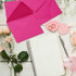 Whaline 50Pcs A7 Invitation Envelopes Set Hot Pink Greeting Card Envelopes V-Flap Envelopes Gift Card Sleeves for Mailing Envelopes Sending Card, ...