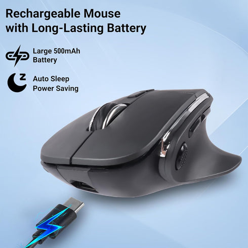 Ergonomic Mouse,Bluetooth Vertical Wireless Mouse,LED Rechargeable Optical Computer Mice, Portable(BT5.2 or USB 2.4GHz) Dual Mode,1000/1600/2400 D...