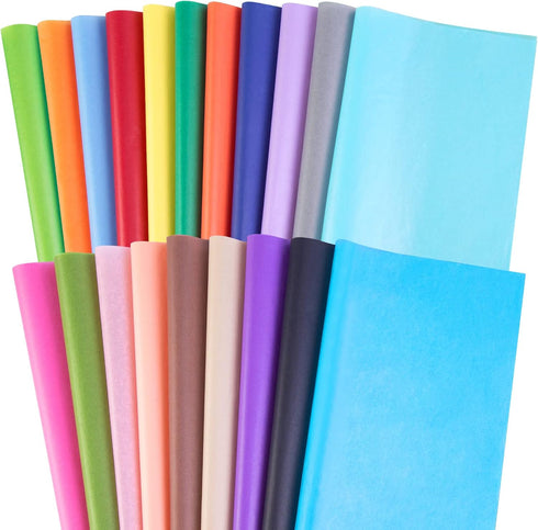 Shindel 120 Sheets Colorful Tissue Paper, Tissue Paper Bulk 20x14 Inch Gift Wrapping Paper for DIY Crafts Gift Box Wrapping 20 Colors...