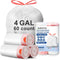 Small Trash Bags 4 Gallon, Unscented Small Garbage Bags, JUKFITA 4 Gallon Trash Bags Drawstring, Strong Trash Can Liners for Bathroom Office Bedro...