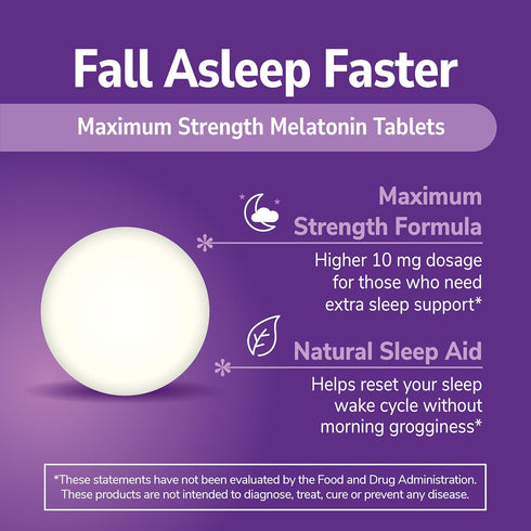 21st Century, Melatonin Quick Dissolve Tablets 10 mg, White, Cherry, 120 Count...
