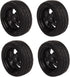 BQLZR Black RC 1: 10 Tires and Wheels Set 2.56" (Dia1.77") Hub Wheel Rims 5 Spoke + Rubber Tires Pack of 4...