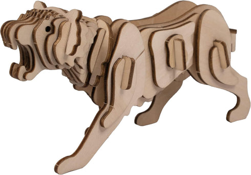 Eco 3D Wooden Puzzle Tiger from Deluxebase. Animal Themed DIY 3D Puzzle Craft Kit. Sustainable Wood Safari Animal Toys. Perfect Model Building Kit...